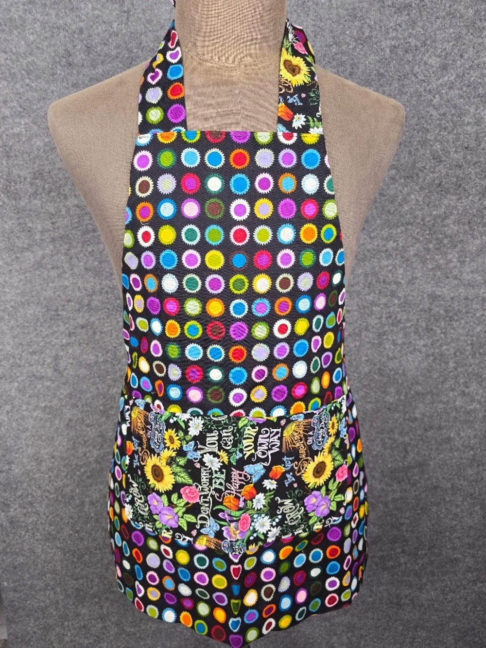 Exclusive by GG Reversible Vibrant Polka Dot & Floral Kitchen Apron - EXC
